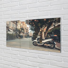 Obraz na skle mestské Motocykle palmového leta 140x70 cm