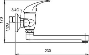 Novaservis Metalia 55, umývadlová drezová batéria 150 mm, chrómová, 55076,0