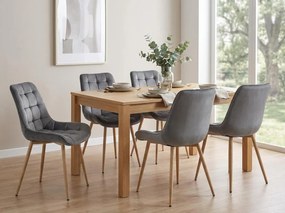 Sivá zamatová stolička BERA