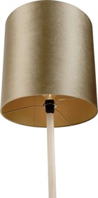 Drevená stojaca lampa s bronzovým zamatovým tienidlom 40 cm - Mels