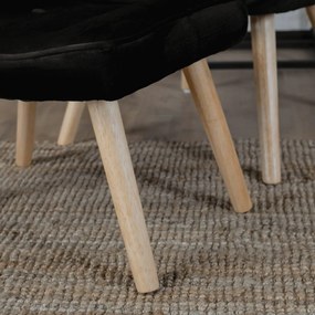 Pohodlné relaxačné kreslo s podnožkou LOZANO – čierne