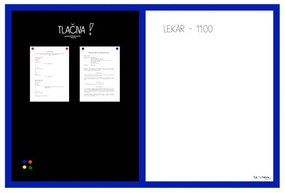 Toptabule.sk KOMB4 Kombinovaná magnetická tabuľa v modrom drevenom ráme 200x100cm