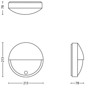 Philips 16456/93/16 - LED vonkajšie svietidlo s čidlom CAPRICORN LED/6W IP44