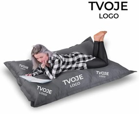 Sedací vak vankúš sivý semišový s vlastným logom EMI