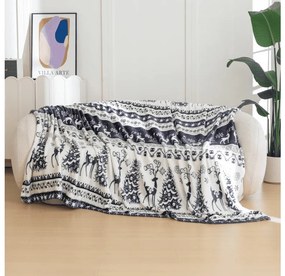 Mikroplyšová deka WINTER DEER, sivá Rozmer: 150 x 200 cm