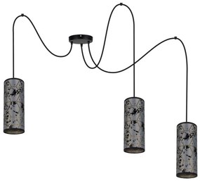 Luster na lanku AVALO 3xE27/60W/230V pavúk šedá/čierna