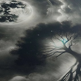 Obraz – Čiernobiely strom v splne (150x105 cm)