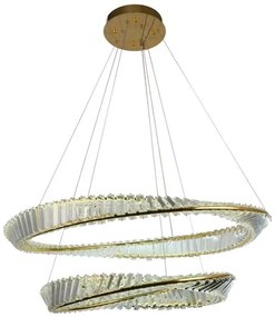 LED Stmievateľný luster na lanku LED/90W/230V 3000-6500K zlatá/chróm + DO