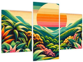 Obraz - Pestrofarebný západ slnka (90x60 cm)