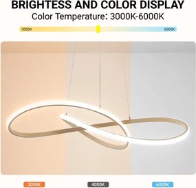 Brilagi - LED stmievateľný závesný luster INFINITY LED/80W/230V 80x80 cm béžový + diaľkové ovládanie