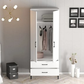 Šatníková skriňa Kiara T (biela). Akcia -19%. Vlastná spoľahlivá doprava až k Vám domov. 1088336