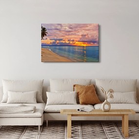 Obraz - Západ slnka na pláži (90x60 cm)