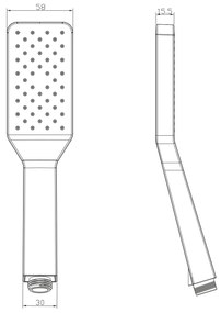 Sapho Sapho, Ručná sprcha so samočistiacim systémom, 240x60mm, ABS/chróm, 1204-30