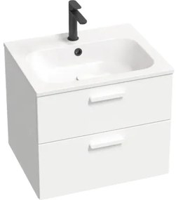 Kúpeľňová skrinka s umývadlom RAVAK Chrome II biela vysokolesklá 600 x 500 x 490 mm X000001776