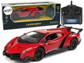LEAN TOYS Lamborghini Veneno 1:24 RC - Červené 2,4G