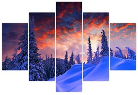 Obraz - Zimný súmrak (150x105 cm)