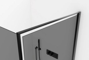 CERANO - Sprchovací kút Porte Ľ/P - 8 mm - čierna matná, grafitové sklo - 90x80 cm - krídlový, CER-CER-8050BD7494