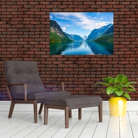 Obraz - Jazero Lovatnet (90x60 cm)