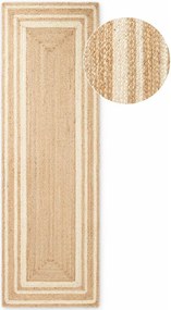 Krémovobiely/v prírodnej farbe obojstranný/ručne tkaný jutový behúň 70x200 cm Jutta – Hanse Home