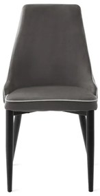 Jedálenská stolička LOUIS RIBBON zamatová sivá 848891