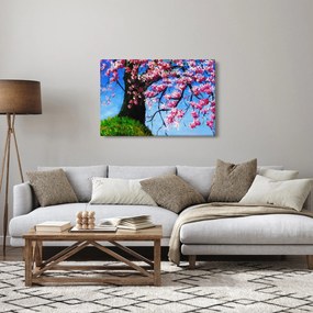 Obraz maľované rozkvitnuté čerešne (90x60 cm)