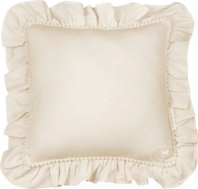 Boho vankúš s volánom a bublinkami vanilka 40x40cm