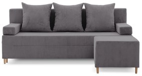 Rozkladacia pohovka s podnožkou FIREZE - poso Tmavosivá