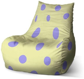 Sablio Sedací vak Bean Fialové bodky - 100 x 90 x 45 cm