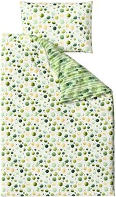 Sada krepových obliečok GREEN TREES POLY zelené + plachta Jersey 180 x 200 cm biele, dvojlôžko