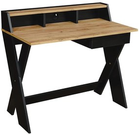 Písací stôl Cruz dub craft zlatý/čierna
