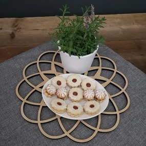 AMADEA Drevené prestieranie okrúhle mandala, masívne drevo, priemer 33 cm