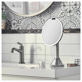 Simplehuman Kozmetické LED zrkadlo Sensor Touch DUAL, zväčšenie 5x, matná strieborná