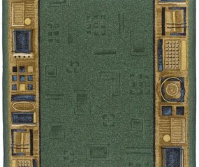 Koberce Breno Behúň JENA 22, šíře role 80 cm, zelená, viacfarebná