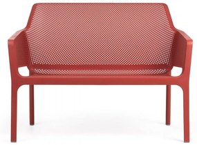 NET BENCH záhradná lavica s podrúčkami corallo