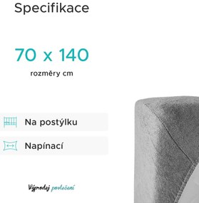 Froté plachta do detskej postieľky žltá 70x140 cm