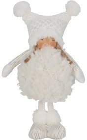Vianočná dekorácia Fluffy girl biela, 18 x 33 x 12 cm