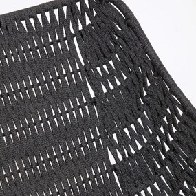 Čierne ručne pletené vonkajšie kreslo Kave Home Abeli