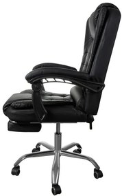 JAKS Kancelárske kreslo polohovateľné eko koža čierne BOSS