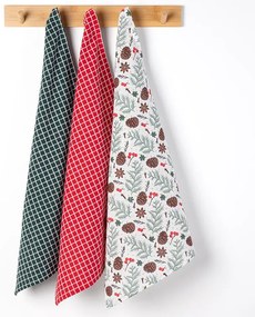 Bavlnené utierky ŠIŠKY NA BIELEJ 45 × 70 cm, 3 ks