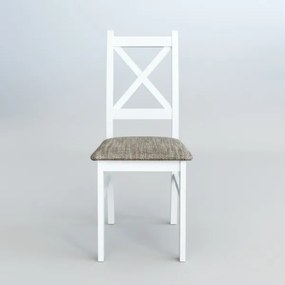 Jedálenská stolička NATE biela/hnedá