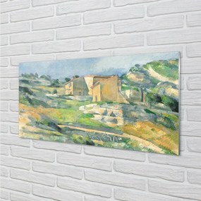Obraz na skle Art maľoval dom na kopci 100x50 cm