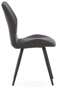 Čierne menčestrové jedálenské stoličky v súprave 2 ks Adaya – Marckeric