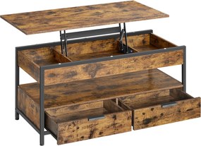 XXXLutz KONFERENČNÝ STOLÍK, čierna, hnedá, kov, kompozitné drevo, 100/50/48-62 cm MID.YOU - Stolíky do obývačky - 002543028705