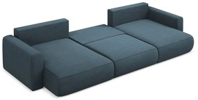 Modrá rozkladacia/s úložným priestorom rohová pohovka (do tvaru "U") Kapua – Makamii