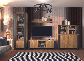 Obývacia izba Olen - čierna / craft zlatý