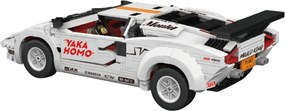 LEAN Toys Stavebnicové kocky – športové auto s diaľkovým ovládaním RC, biele, 1384 dielov