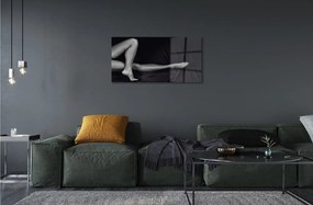 Obraz na skle Čierne a biele sieťované nohy 120x60 cm