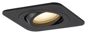 Sada 6 zaoblených zapustených bodových svetiel čierna GU10 50 mm otočné a naklápacie IP44 - Alberto