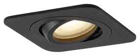 Sada 6 zaoblených zapustených bodových svetiel čierna GU10 50 mm otočné a naklápacie IP44 - Alberto