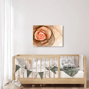 Obraz - Abstraktné ruže ružová s bielym pozadím (70x50 cm)
